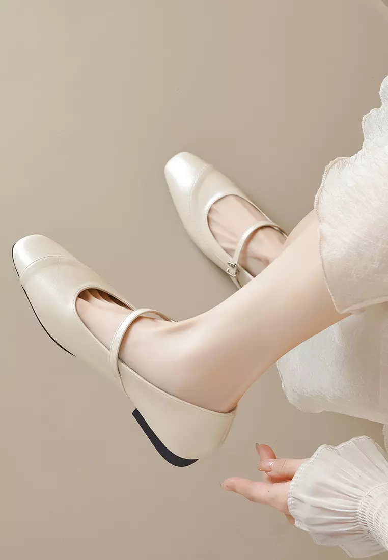 French Style Microfiber Leather Mary Jane Shoes WW821-2