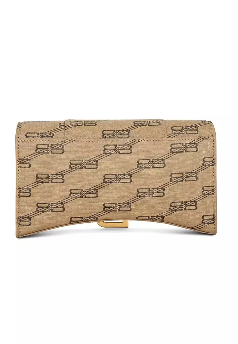 Hourglass BB Monogram 鏈帶皮夾(杏色)