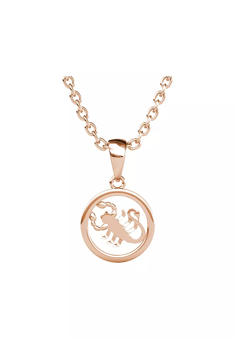 Her Jewellery Circlet Scorpio Pendant (Rose Gold) - Luxury Crystal Embellishments plated with 18K Gold