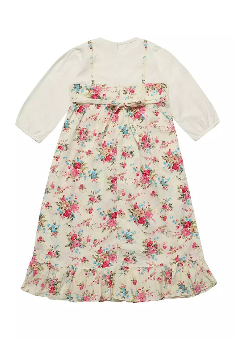 Baju Gamis Anak Perempuan Bunga Pita Krem - BLESS