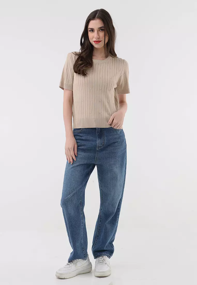 Short Sleeve Knitted Blouse