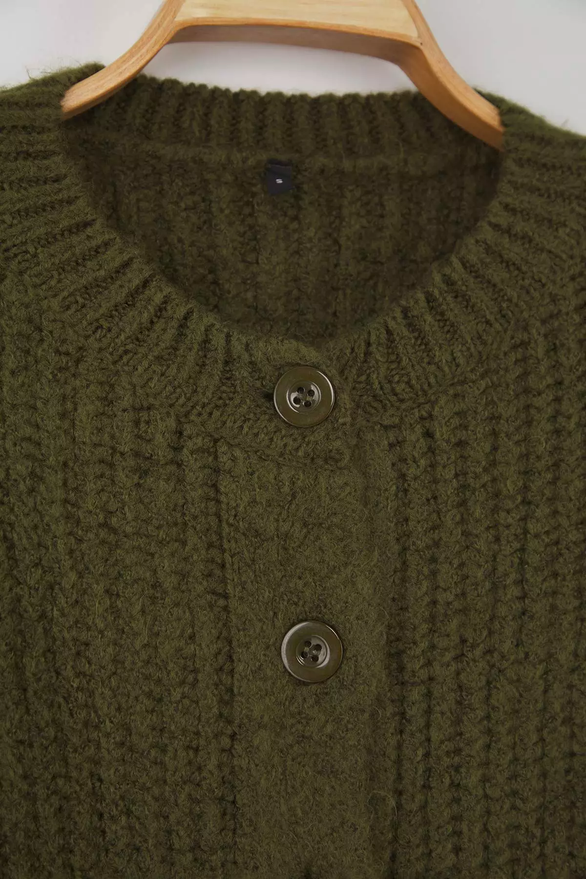 Wardrobe Essentials Khaki Soft Texture Basic Knit Cardigan |