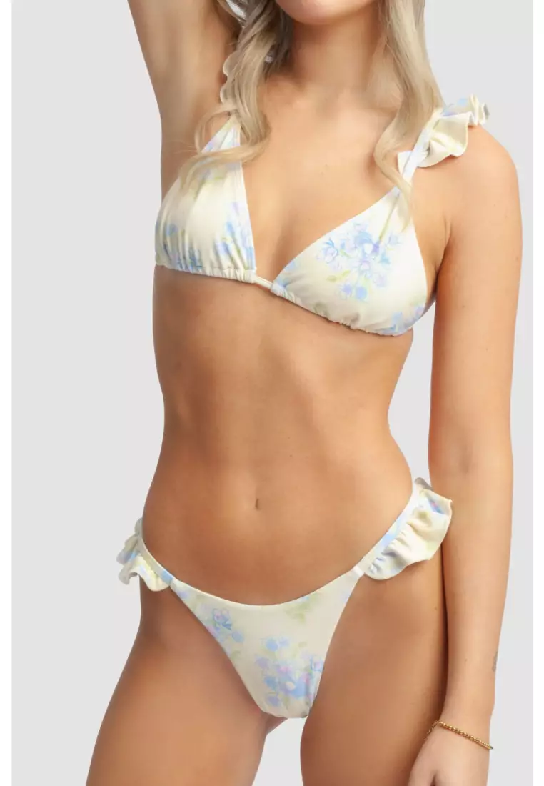 Tessa Ruffled Triangle Bikini Top / Angel Cake