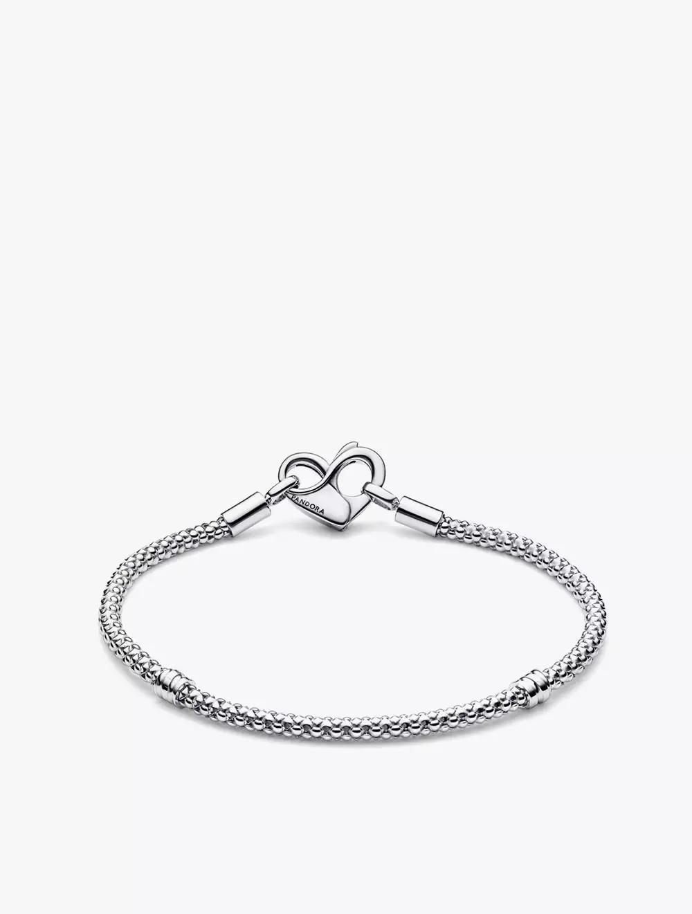 Rocker chain sterling silver bracelet with heart clasp