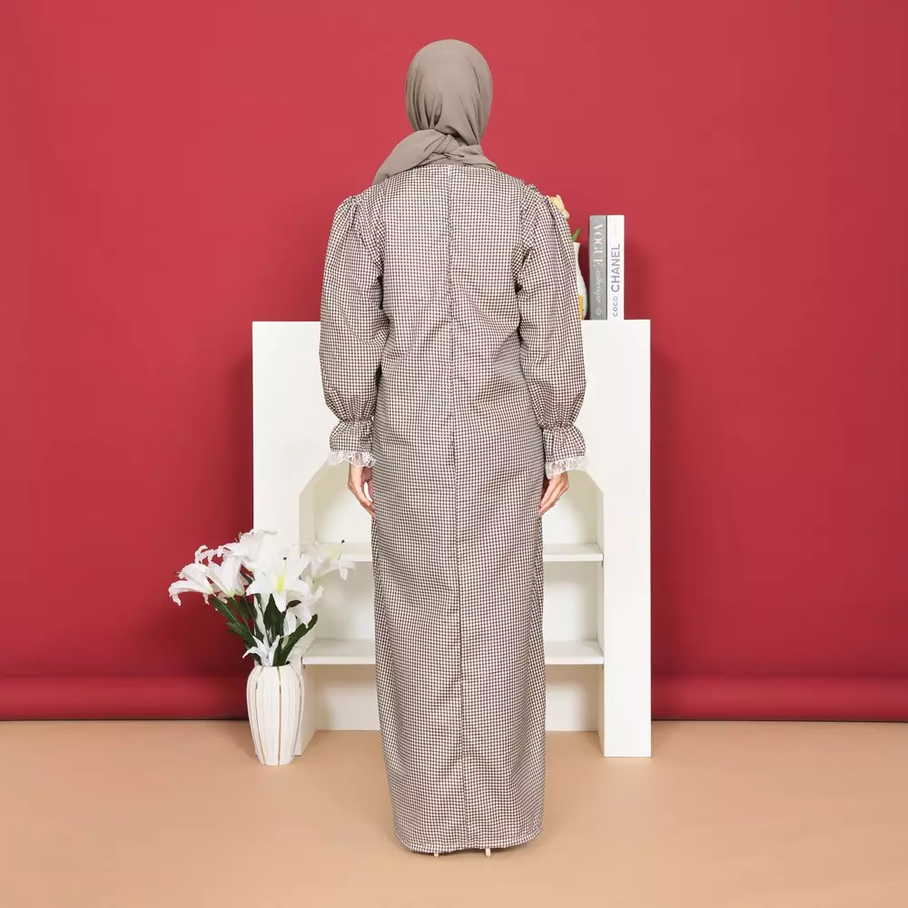 Eliana Rubber Dress - Gingham Coffee M19936 R77S3