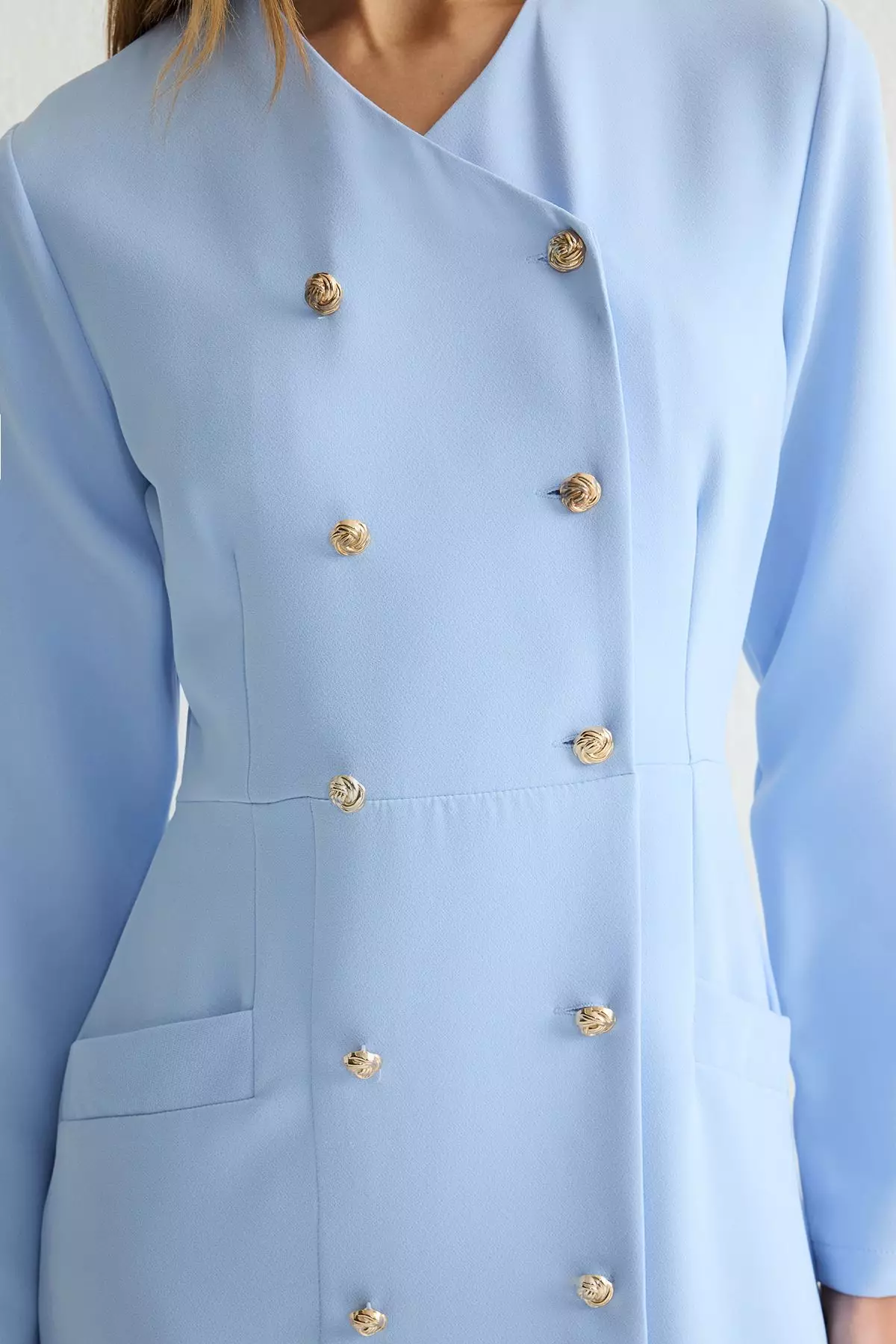 MODEST Gold Button Dress