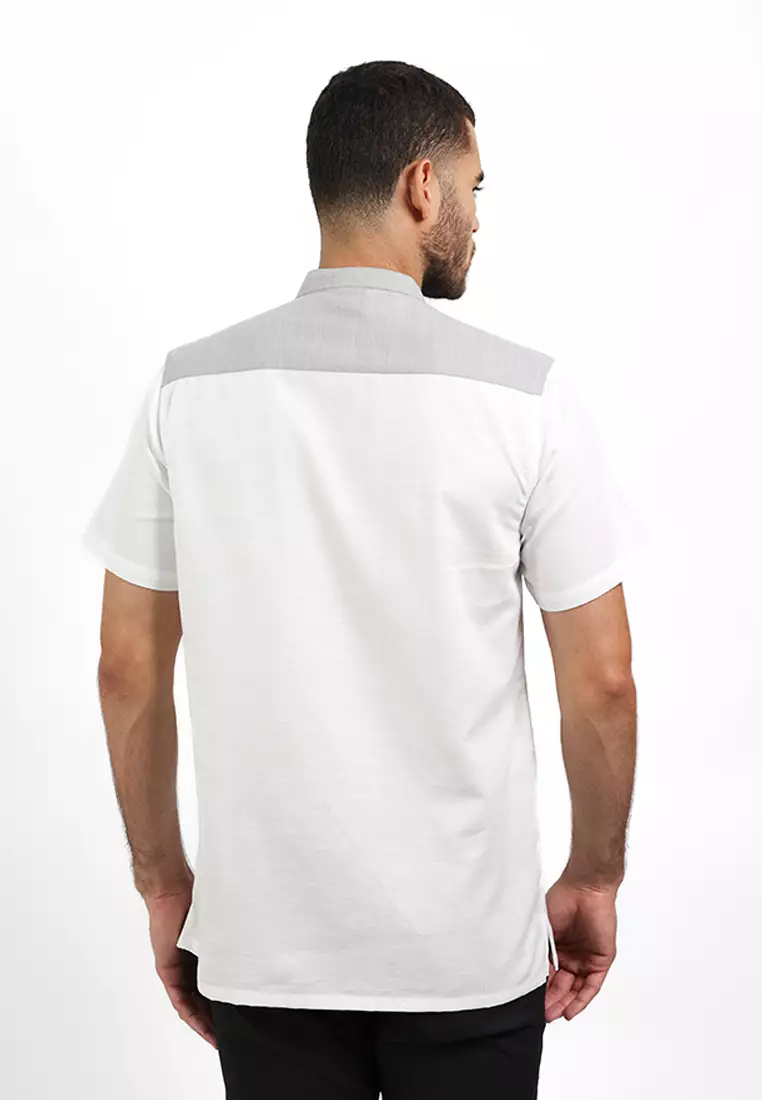 MOC Kemeja Koko Lengan Pendek Pria HAMKA - WHITE