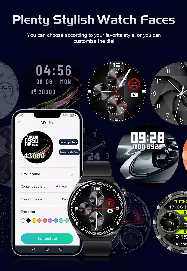 Smart Watch GT8 Hot Sale New Wireless Charger Full Touch Screen Jam Tangan Pintar perak hitam