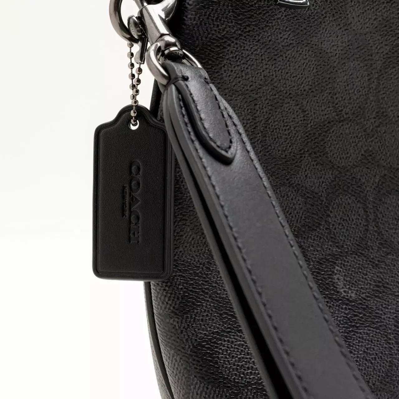 Pouch In Signature Canvas Calf Leather Gunmetal/Charcoal/Black