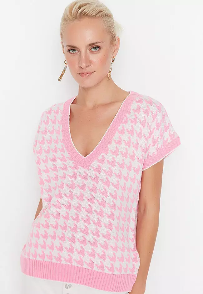 Buy Trendyol Jacquard Short Sleeve Sweater 2024 Online ZALORA Philippines