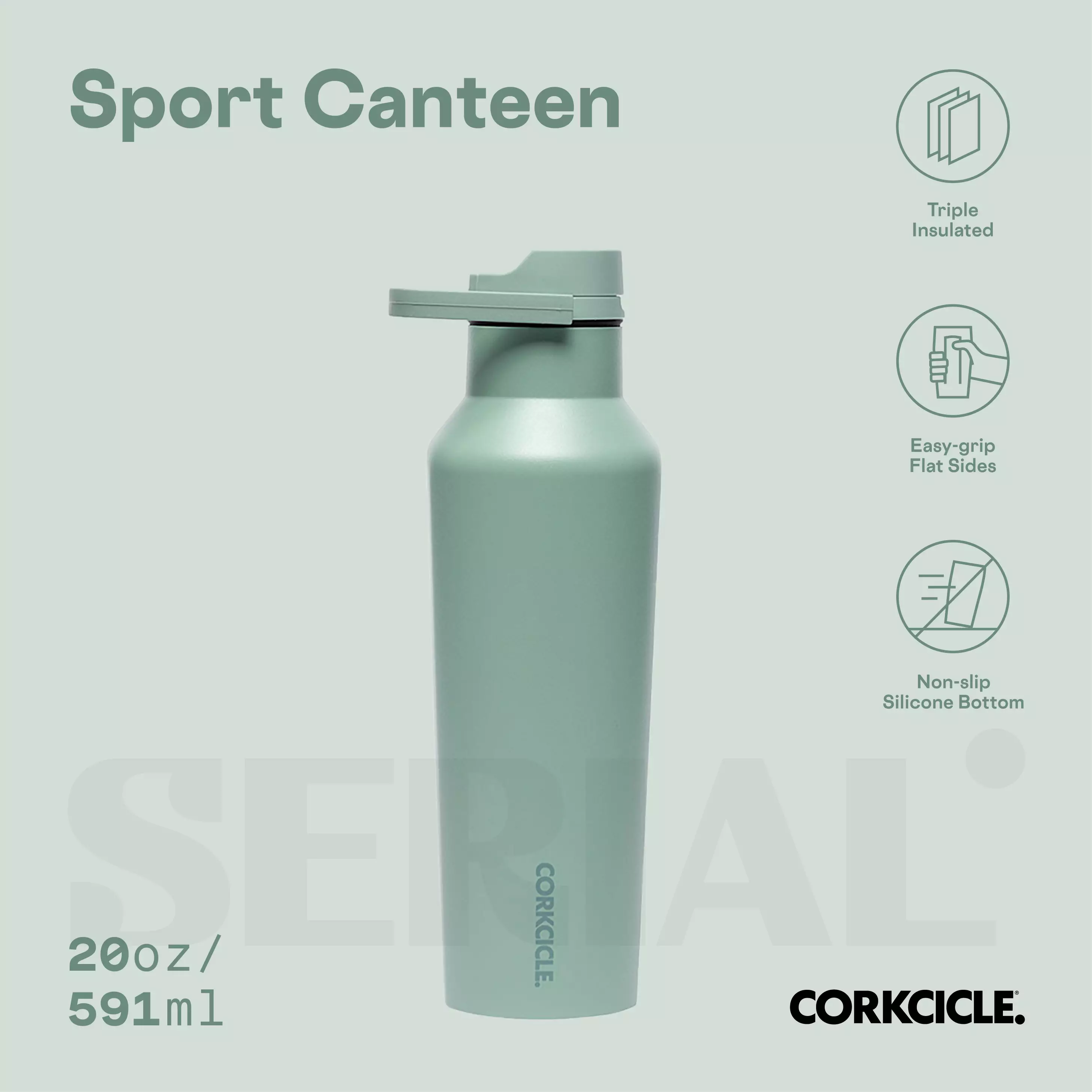 CORKCICLE Sport Canteen 20oz - Thyme