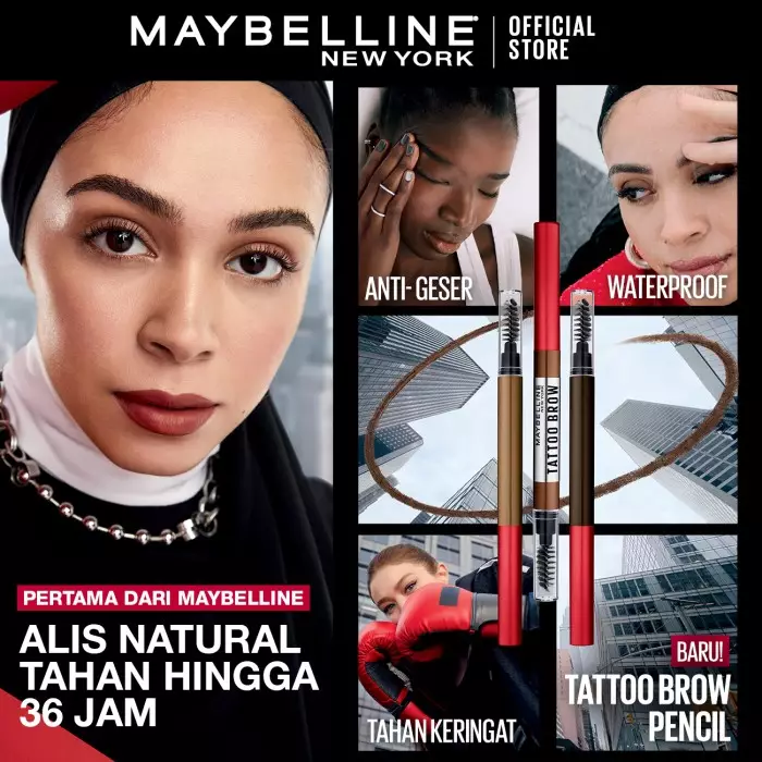 Maybelline Tattoo Brow 36H Pencil Natural Brown - Pensil Alis Cokelat