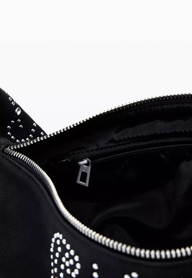 Small faux leather studded bag