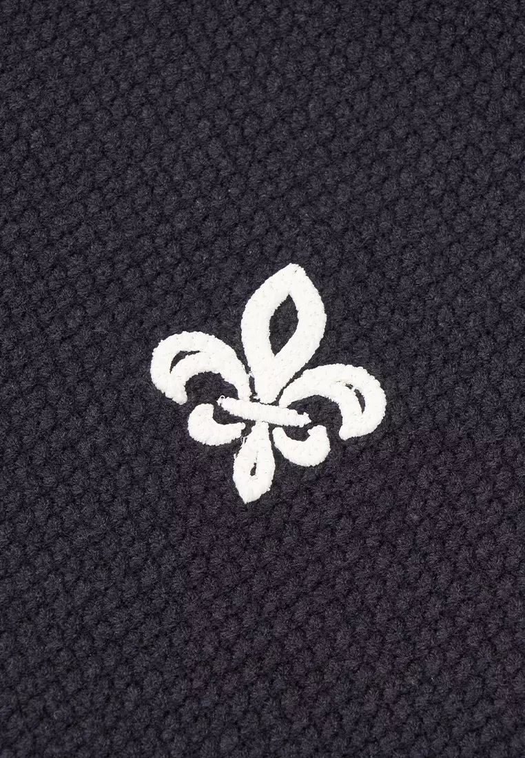 女裝鳶尾花 LOGO 拼色條紋針織外套 開襟毛衣