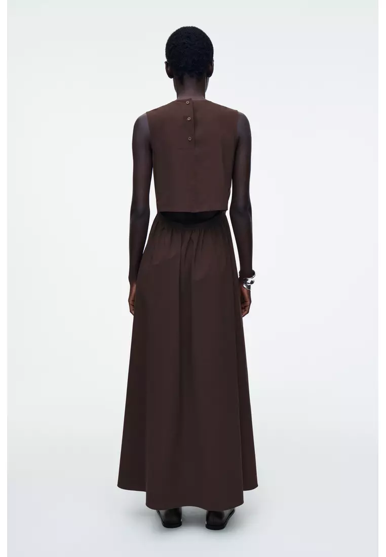 OPEN-BACK COTTON MAXI DRESS