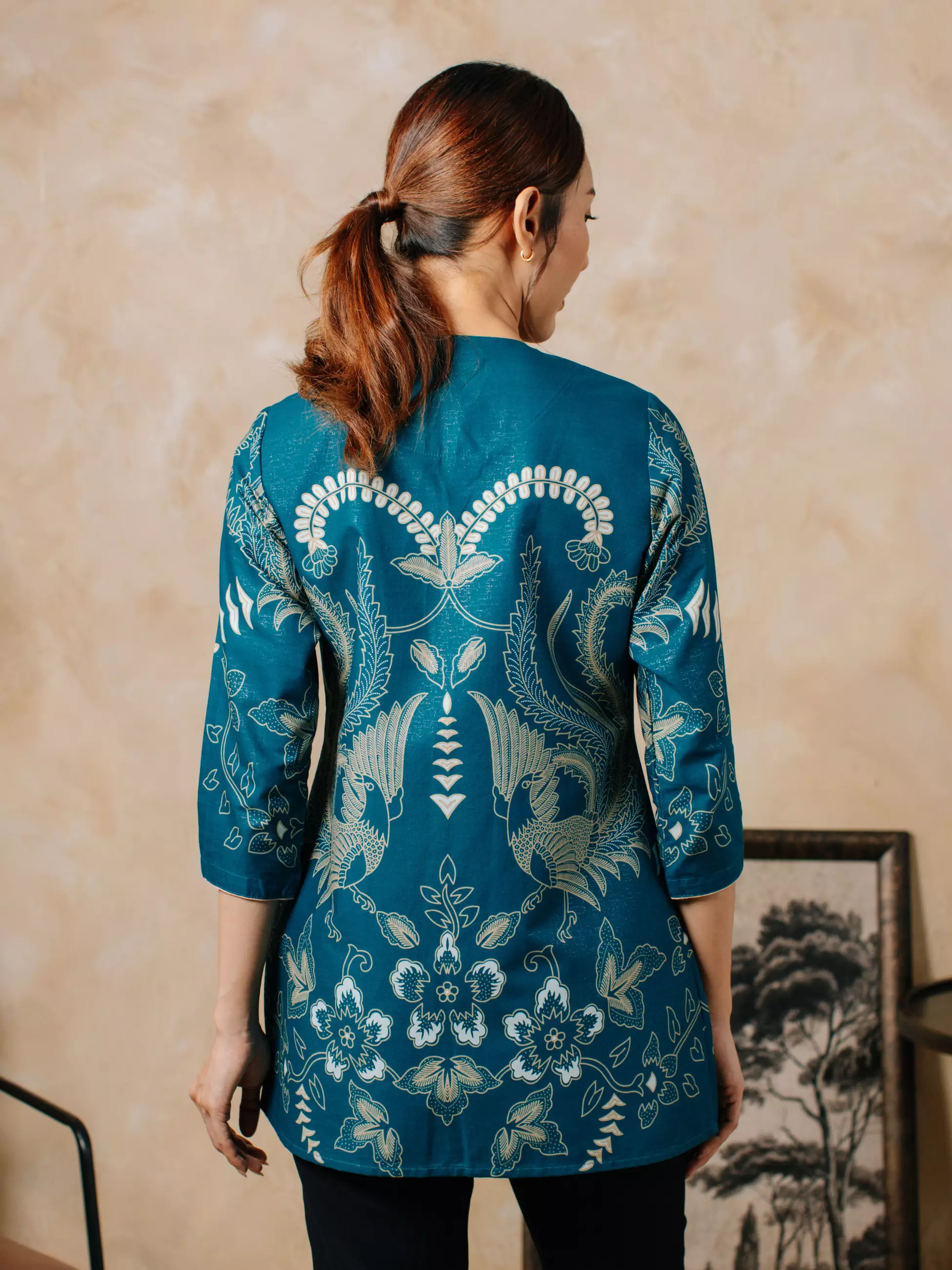 Avana by Adyatma Aria Turquise Outer Batik Wanita Katun Foil