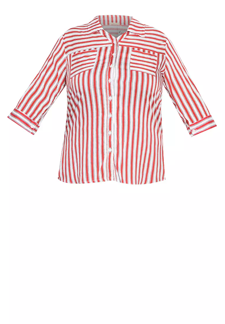 Buy Maxine Plus Size Striped Shirt 2024 Online | ZALORA Philippines