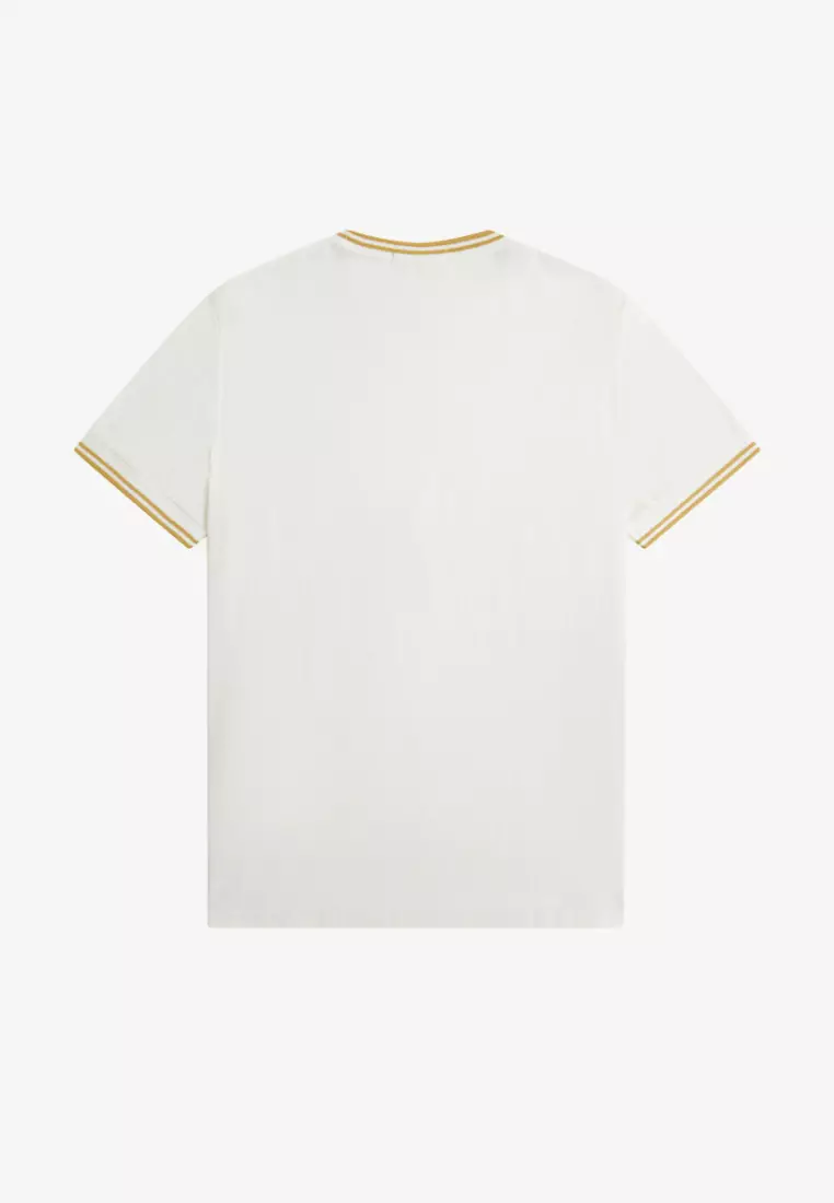 Fred Perry M1588 TWIN TIPPED T-SHIRT (Snow White / Honeycomb)