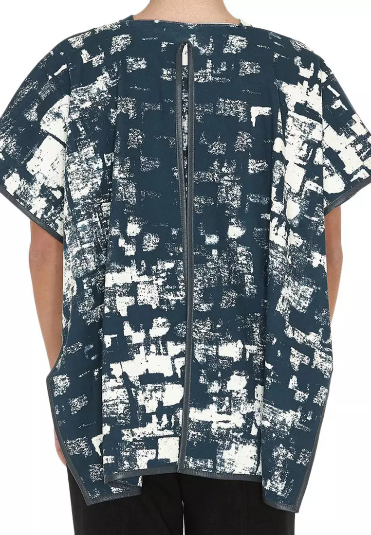 Trade shows All Over Print Flared Sleeves T-Shirt in Navy