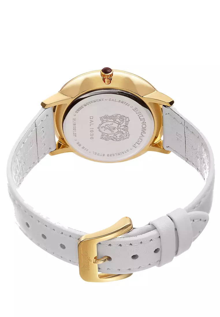 Bruno Magli Roma 21.181221.GY Jam Tangan Wanita White Gold