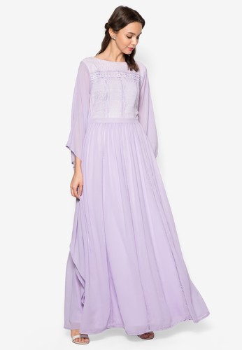 Lace Pieced Kaftan Dresszalora 評價, 服飾, 洋裝
