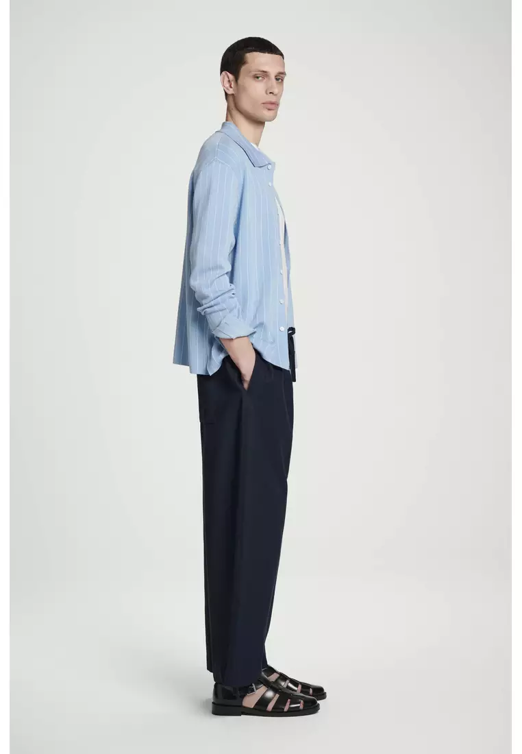 BARREL-LEG DRAWSTRING TROUSERS