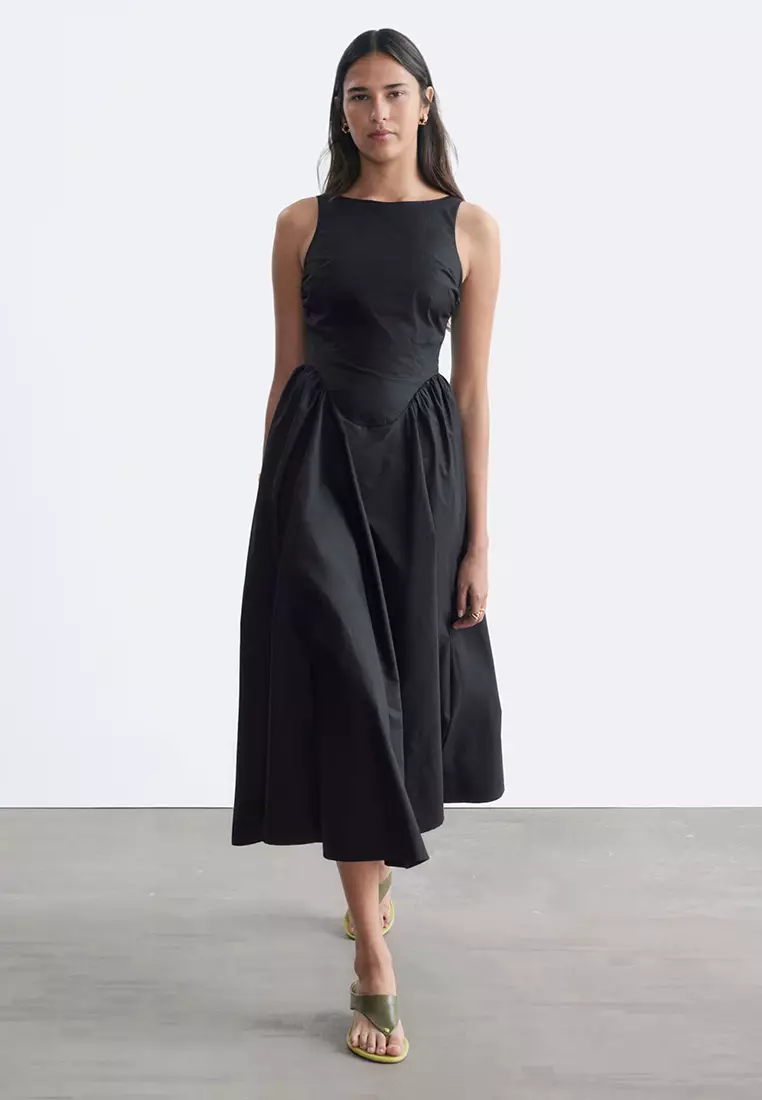 Tie-Back Midi Dress
