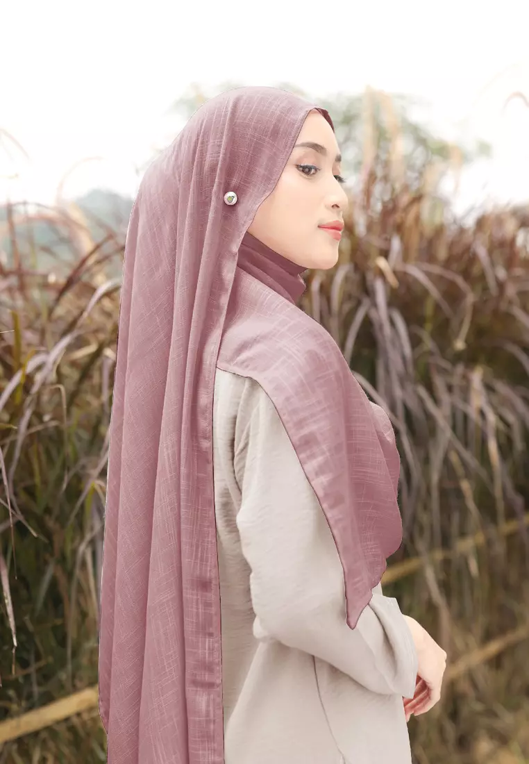 Cotton Bee - Nakeya Shawl | Hijab Pashmina | Viscose Linen - Berry Soda