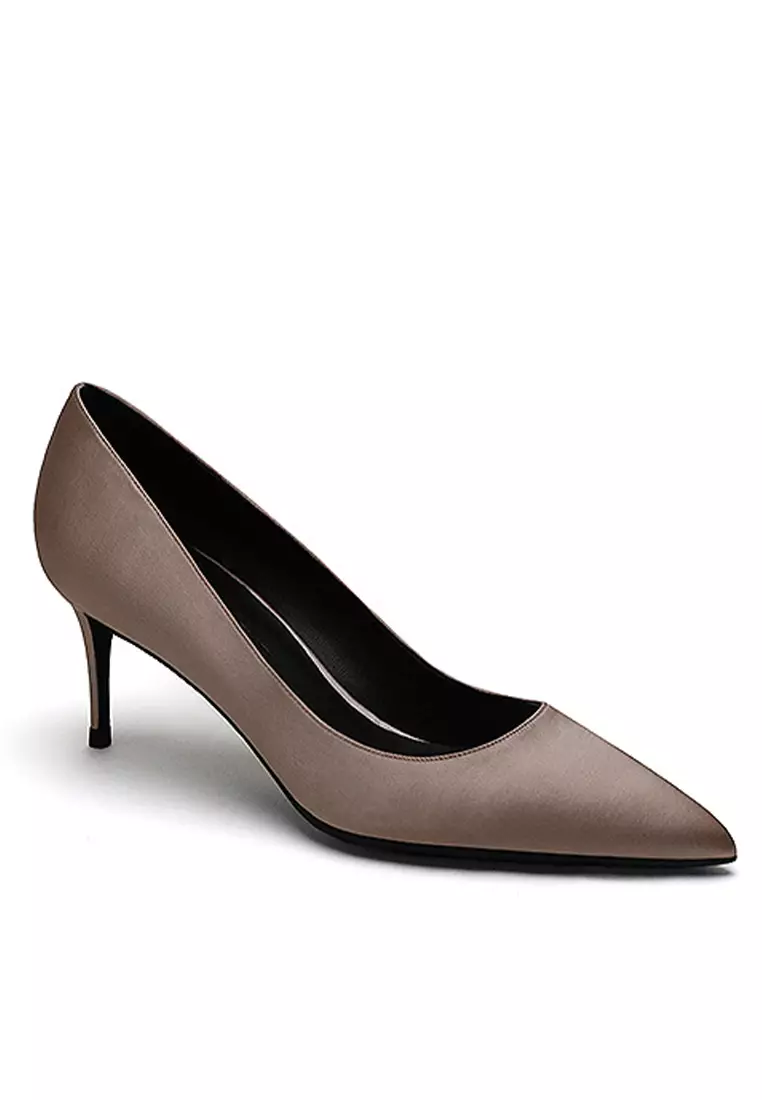 6CM Silk Fabrics Pointed High Heel Shoes HZL163