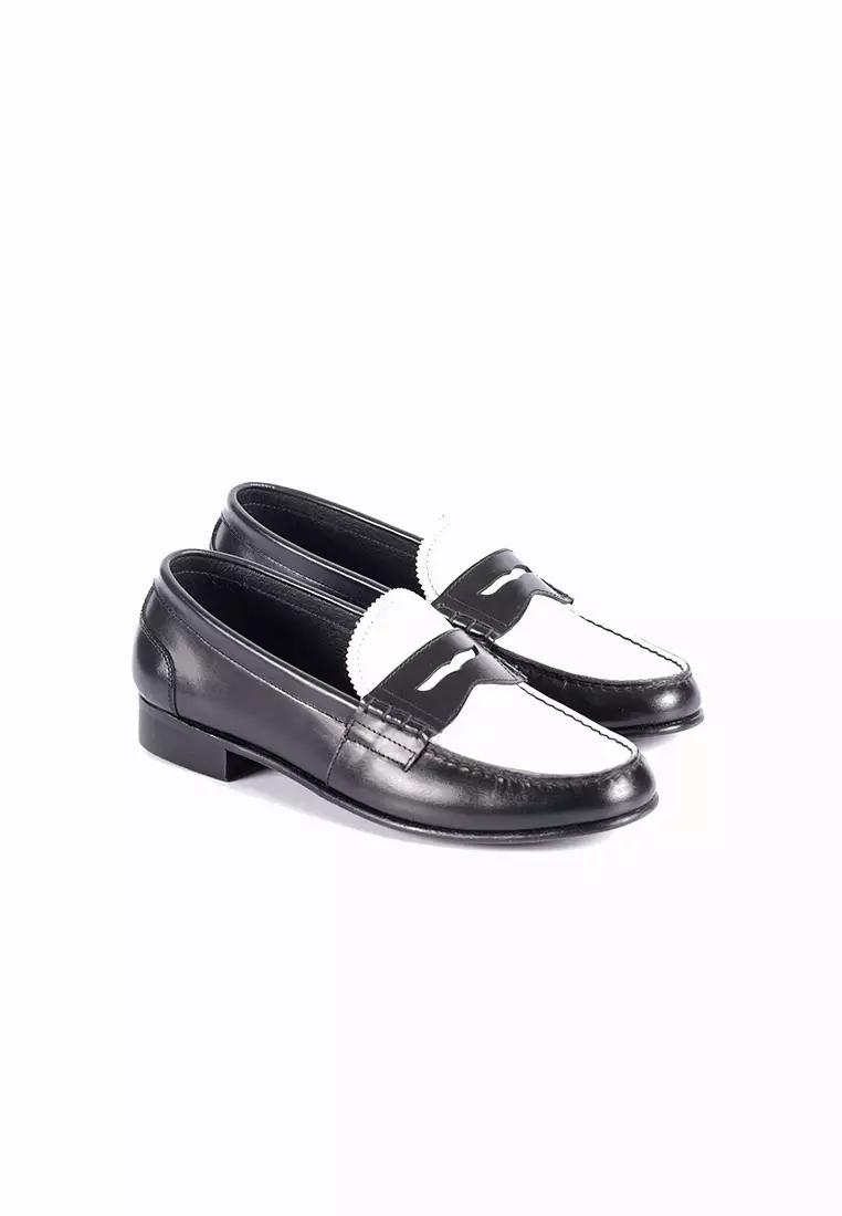 Winslet Two-Toned Black and White Loafer