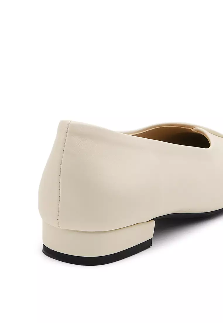 Della Square Flats (2cm) - Ivory