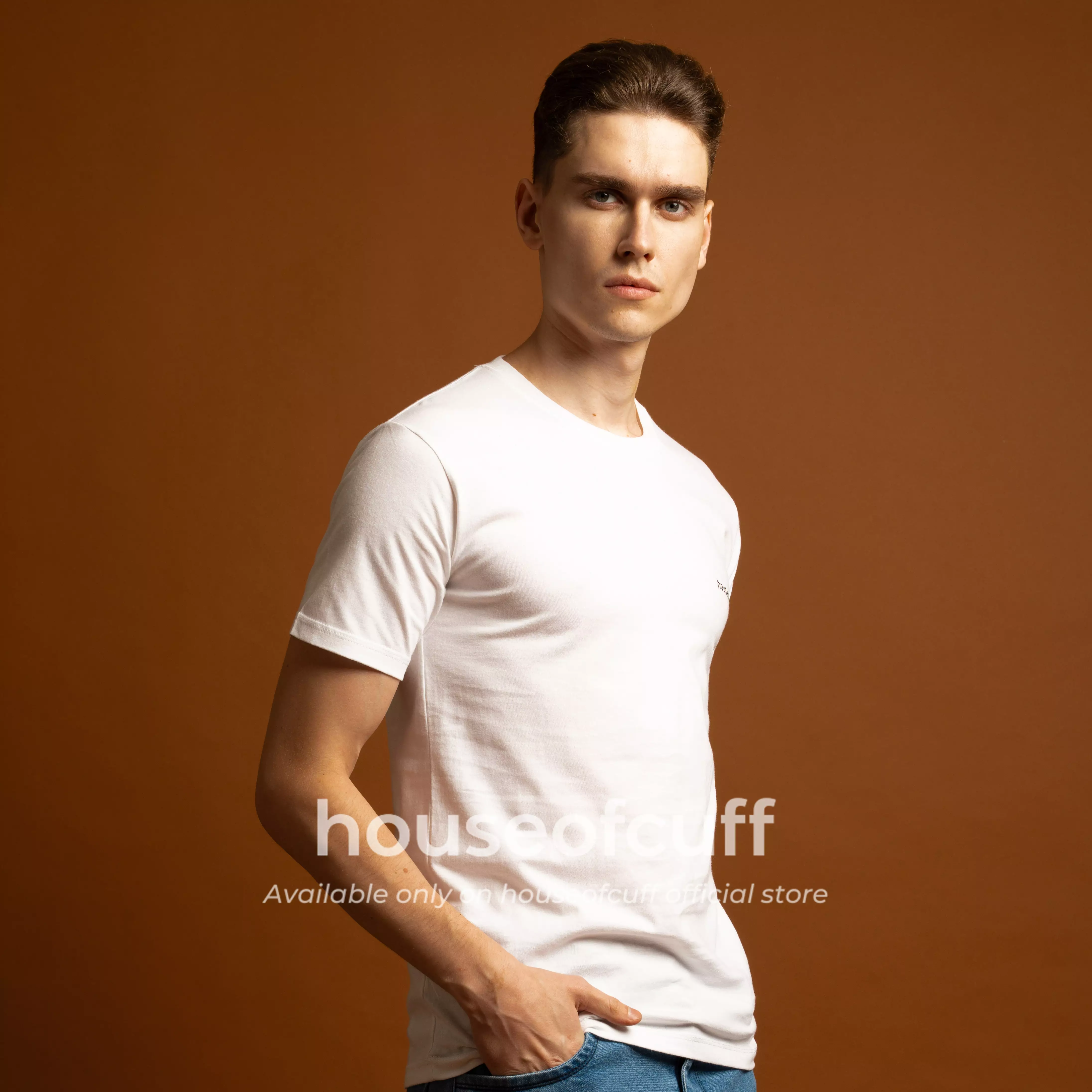 Houseofcuff Kaos Lengan Pendek Katun Kombed 30s Putih Peta Indonesia