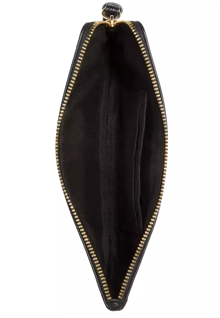 Large Corner Zip Wristlet in Black CV395