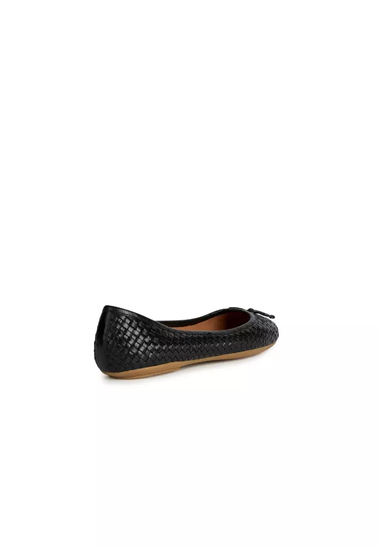 Buy Geox GEOX Ladies Leather Palmaria Ballerina Flats - Black D35MUA ...