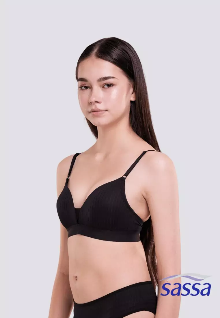 Flair Fit Ribbed Fabric Full Cup Padded Bra with J Hook Underwear for Women