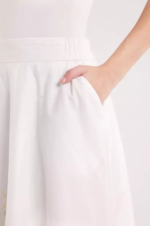 MINIMAL - Rhythm - Rok A Line Motif Bunga  - Off White Warna Offwhite