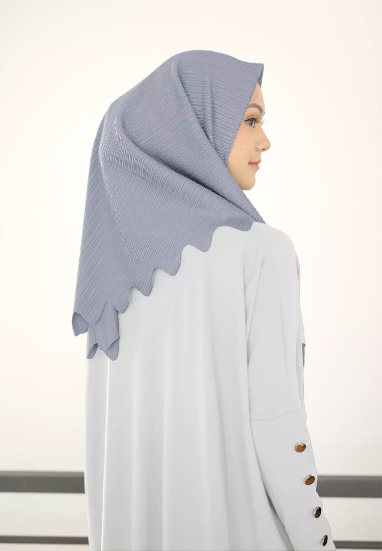 Cotton Bee - Marsha Bergo | Hijab Instan Jersey Tekstur  - Blue Silver