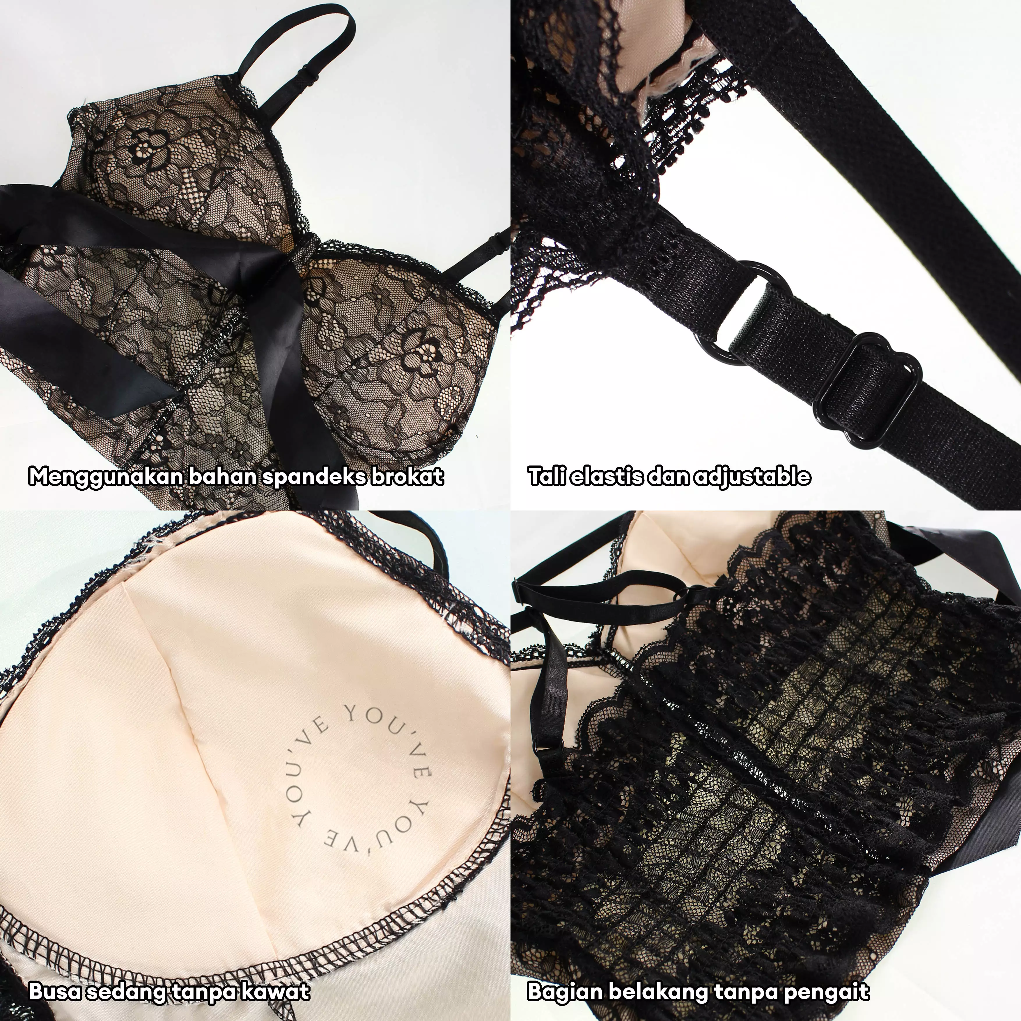 You’ve ( YouHave ) Tanktop Tank top Bustier Wanita Crop Top Tengtop Tangtop Brokat Bralette Busa Tipis Wanita 100141