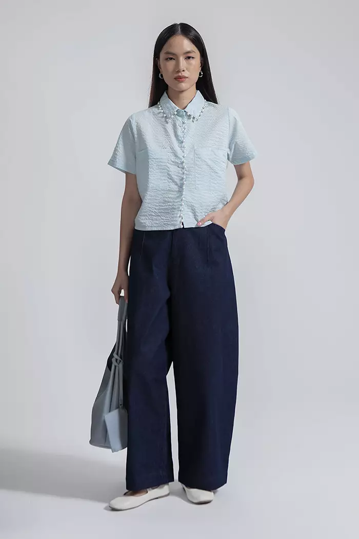 COTTONINK - Atasan Kemeja Wanita Light Blue Rilian #FallWinter2025