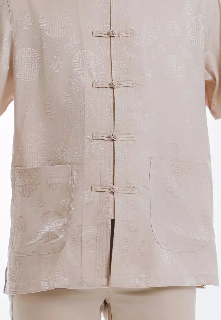 Alain Delon Mens CNY Tang Fu Short Sleeve - 14526001-50Gold