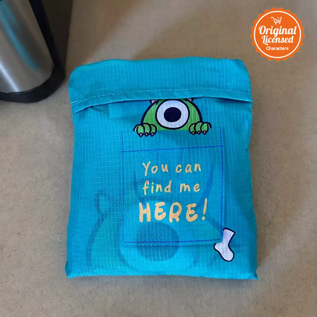 Tas Belanja Lipat Parasut Mike Monster Inc 45x39 cm – Tas Belanja Besar Ringan & Kuat