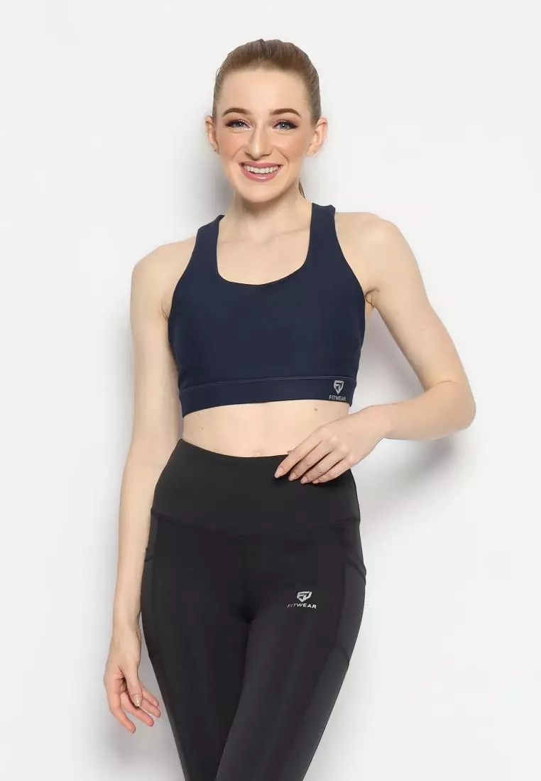 Fitwear - Sportbra Olahraga Wanita SAMANTHA [CAGED PLAIN] - NAVY
