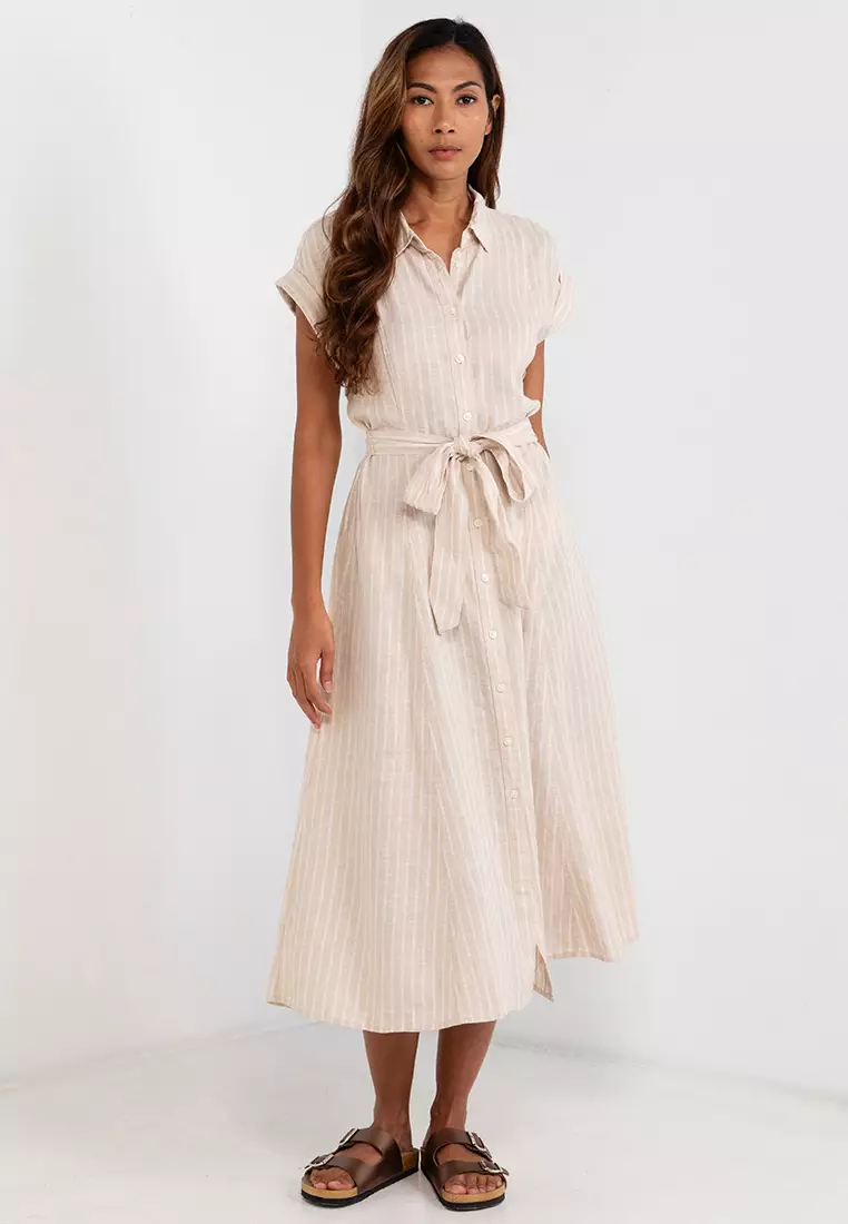 Buy GAP Waist Midi Shirt Dress 2024 Online | ZALORA Singapore