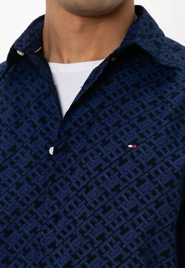 Flex Poplin Monogram Shirt - Tommy Mainline
