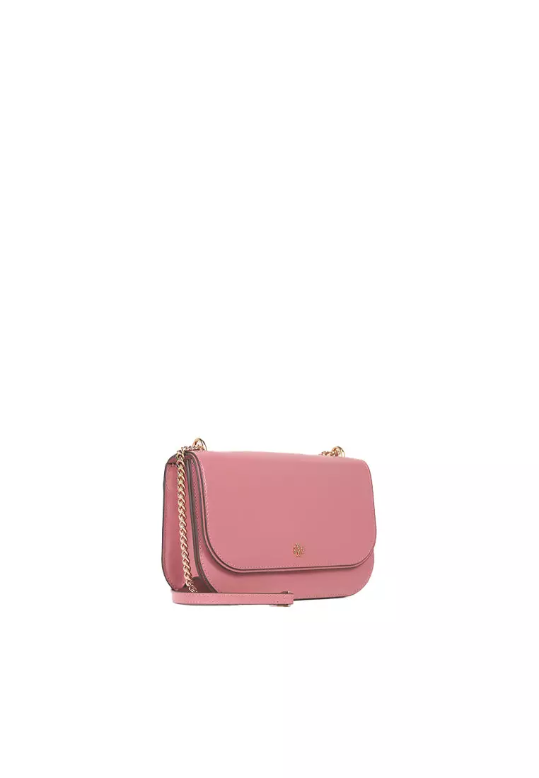 Tory Burch Emerson Patent Flap Shoulder Bag In Pink Ginger 149929