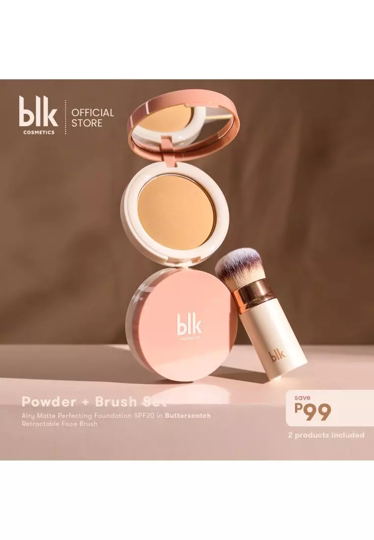 Discount on Blk Cosmetics  shoes - SKU: Airy Matte Perfecting Powder Foundation Spf 20 + Brush Butterscotch