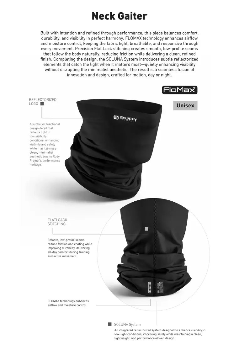 Neck Gaiter – Black | UV Protection | Performance Face Cover