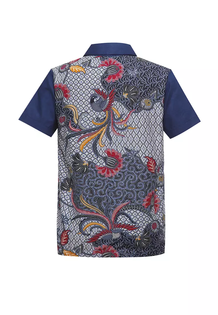 Hem Anak Batik Laki Laki Silvaro Navy Lengan Pendek