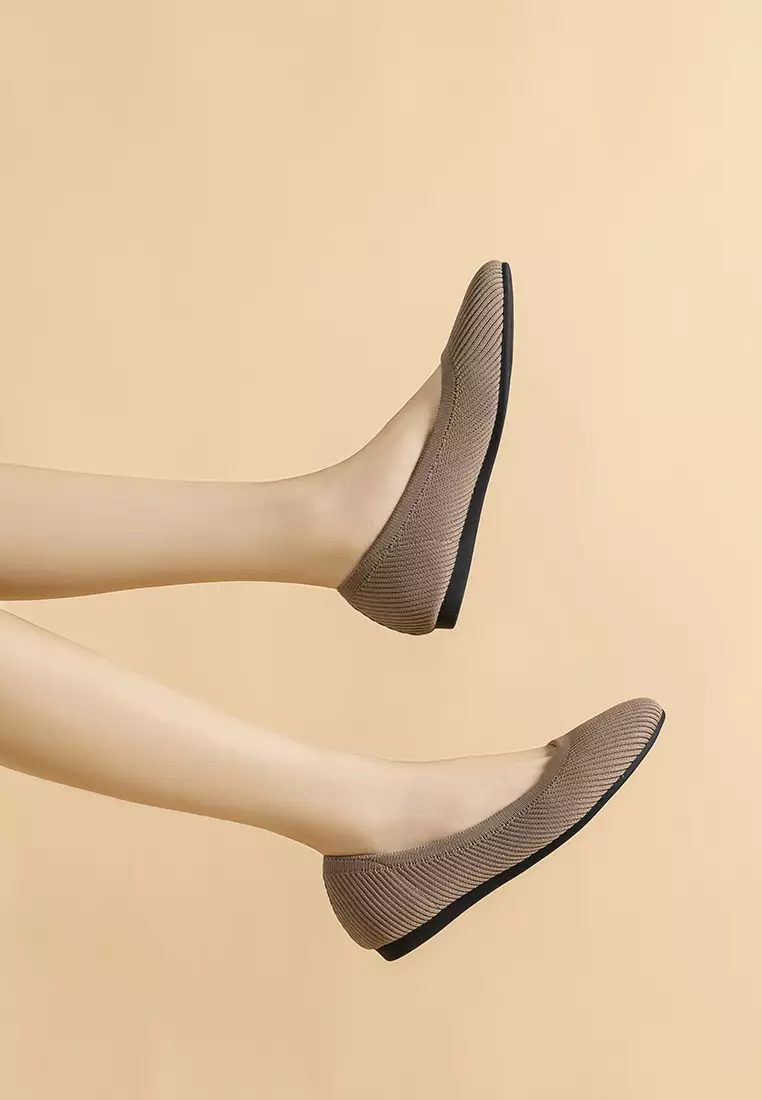 Round-toe Fly Knit‌ Flat Shoes TJ-Y2