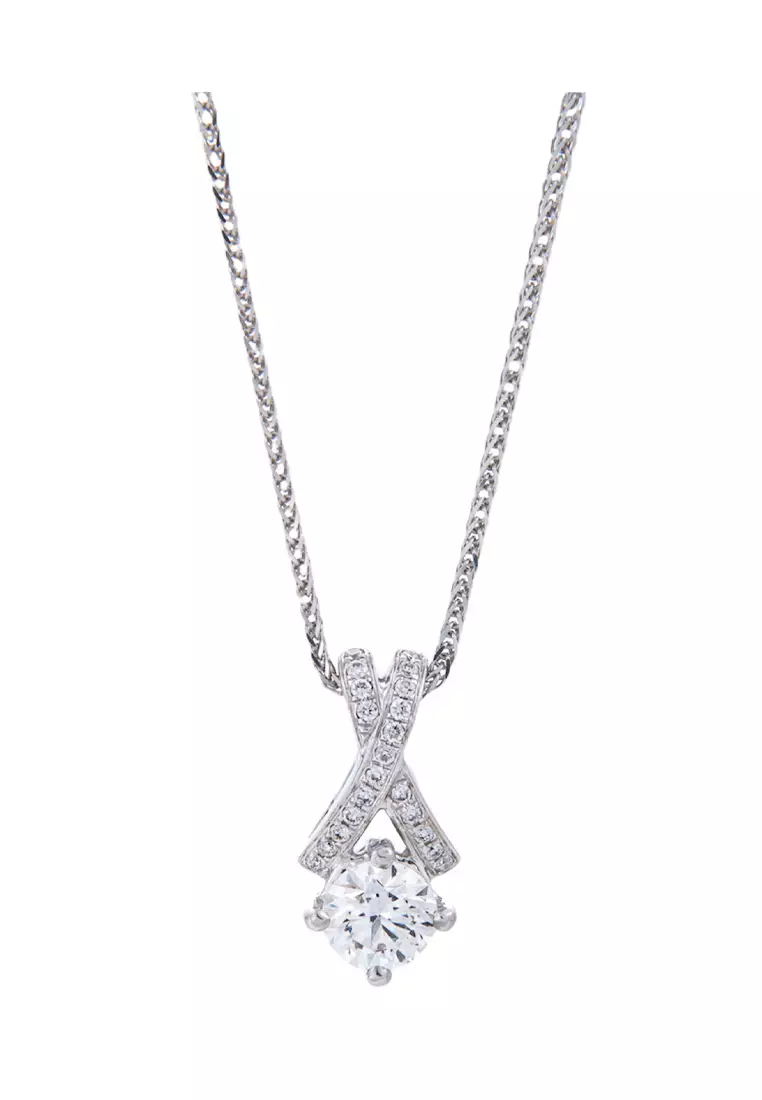 White gold necklace with small clearance diamond